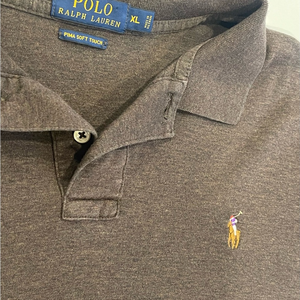 Polo Ralph Lauren Shirt Men's XL Brown Polo Pima Soft Touch Flesh Pony